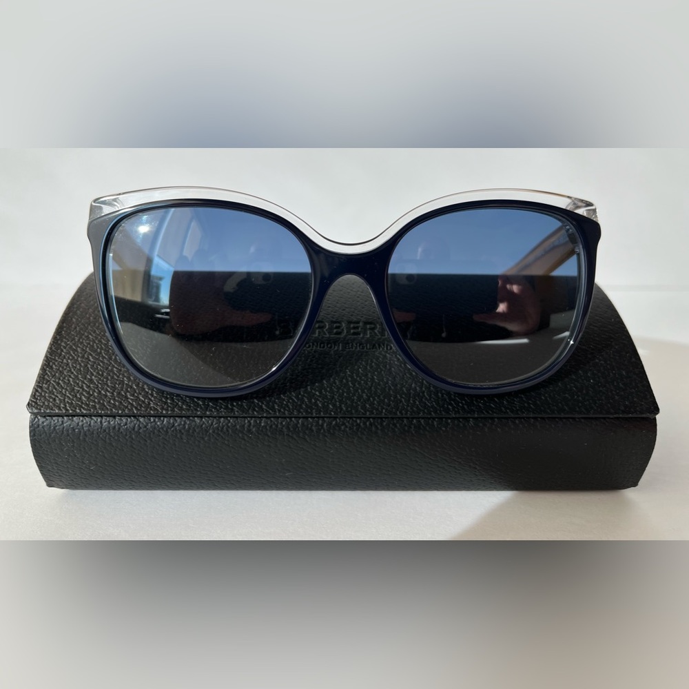 Burberry 4270-F Sunglasses Blue Transparent 37324L New